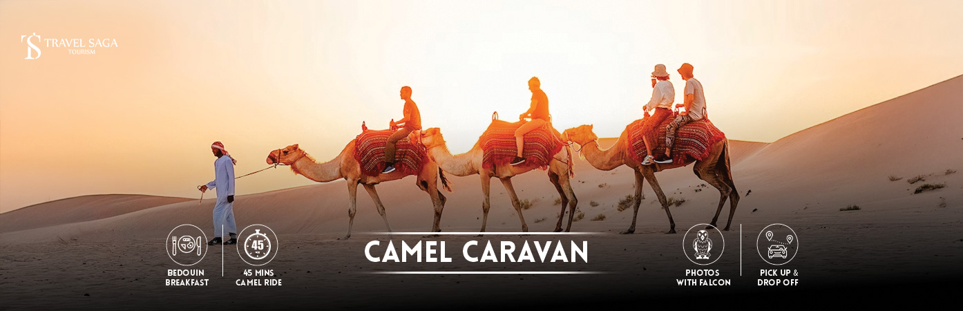 Camel Ride Dubai | dubai desert camel ride Bt banner by Travel Saga Tourism