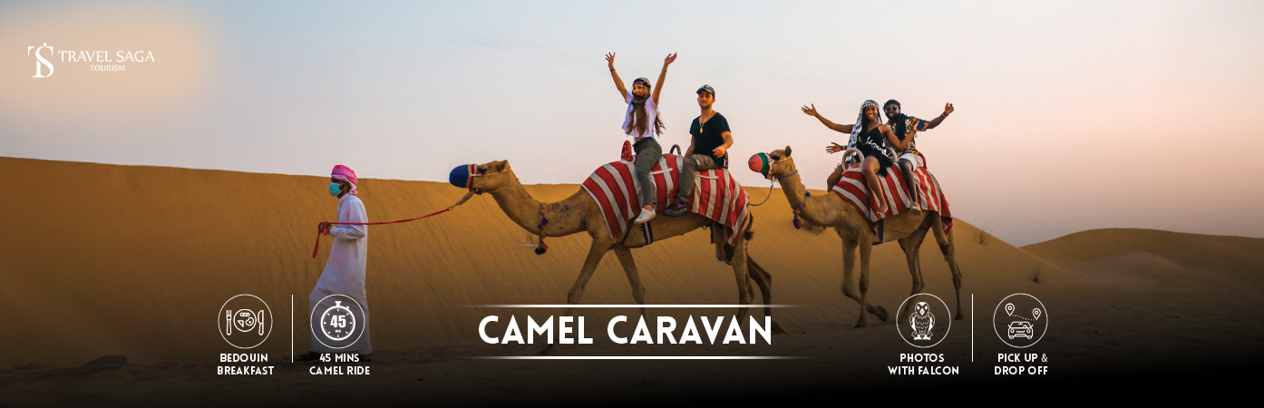 Camel Ride Dubai | dubai desert camel ride Bt banner by Travel Saga Tourism