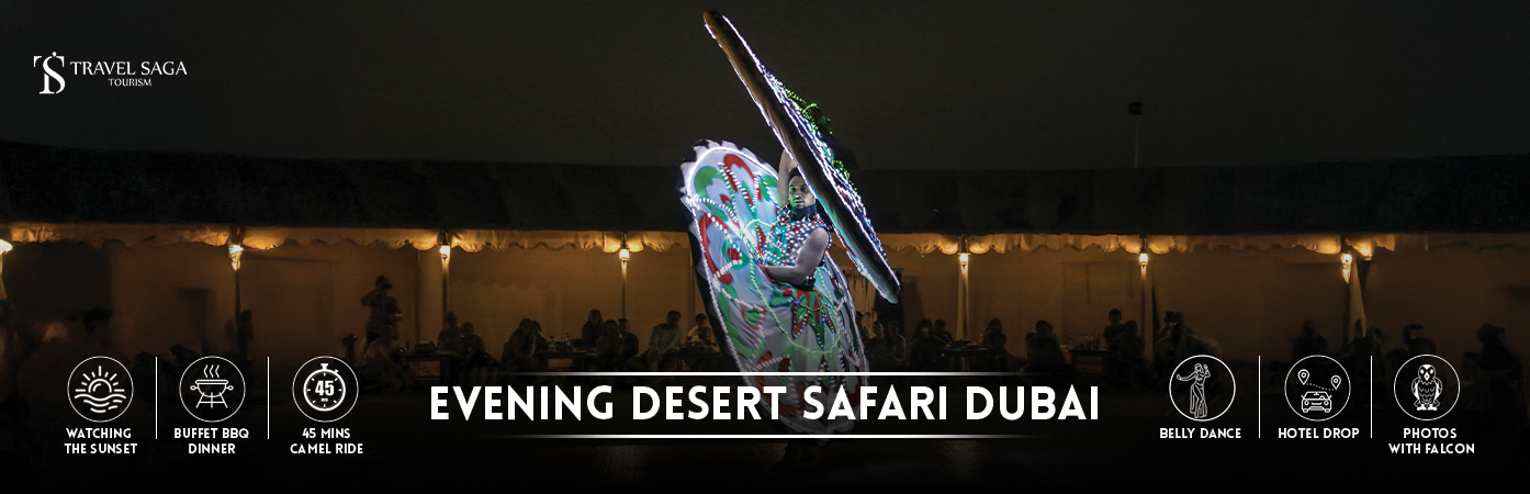 evening desert safari dubai | evening desert safari Bt banner by Travel Saga Tourism