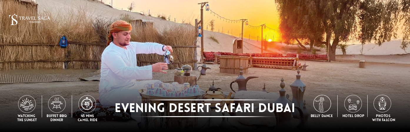 evening desert safari dubai | evening desert safari Bt banner by Travel Saga Tourism