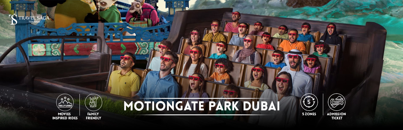 Motiongate Dubai Tickets | Motiongate dubai rides bt banner by Travel Saga Tourism
