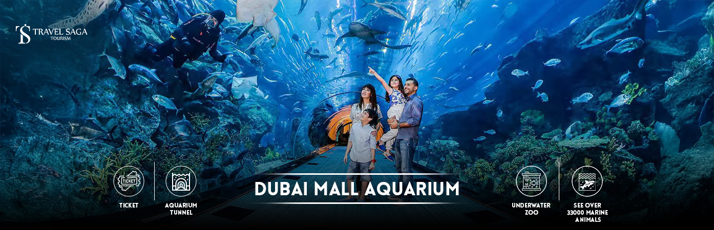 Dubai mall aquarium ticket price | aquarium underwater zoo Dubai mall BT banner Travel Saga Tourism