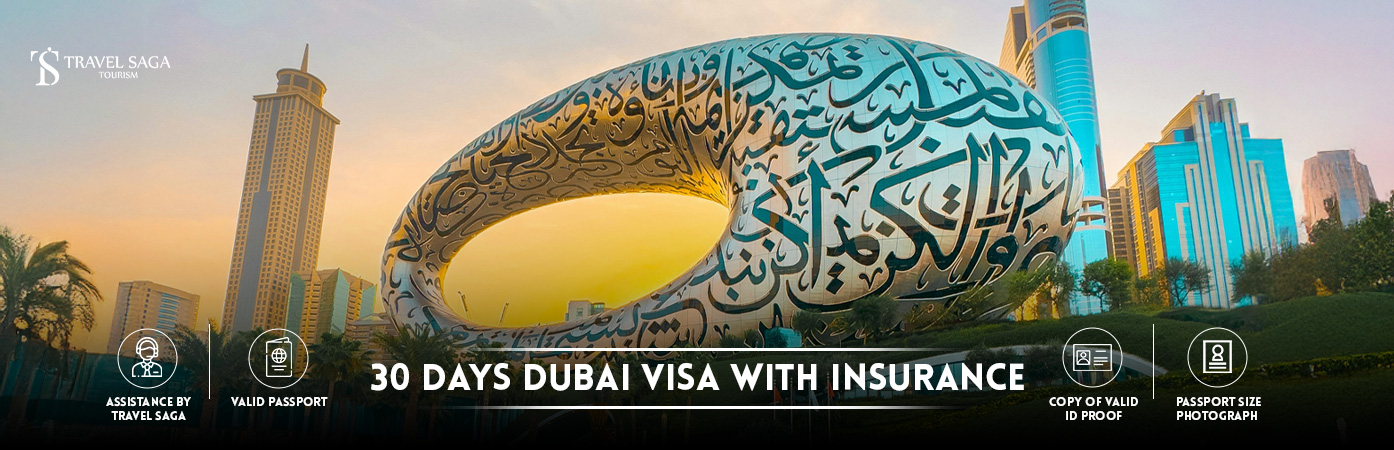 30 days Dubai Visa | One Month Dubai Visit Visa BT Banner by Travel Saga Tourism