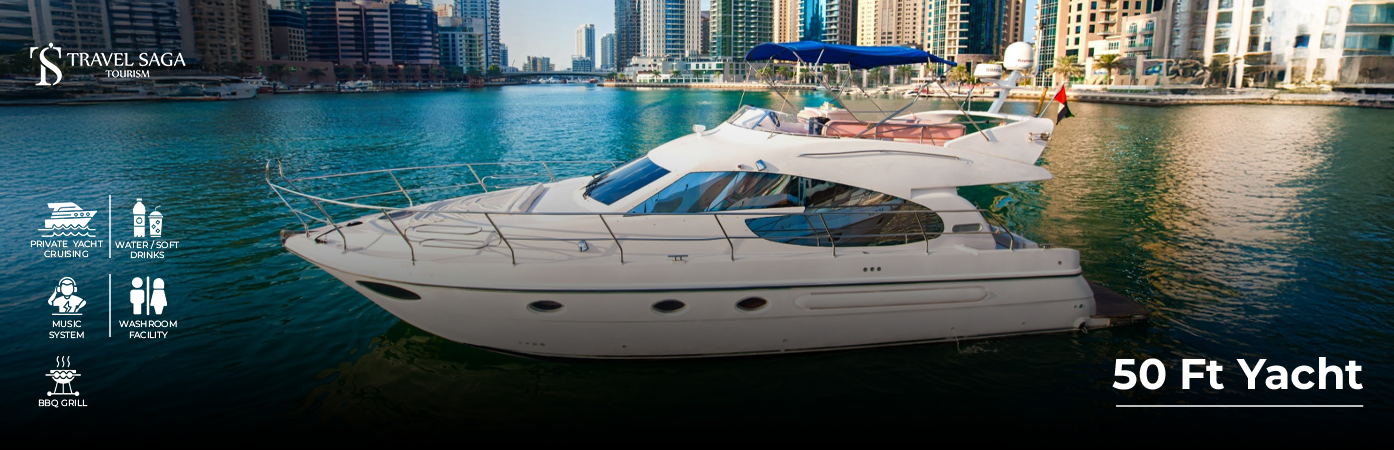 Book 50 ft yacht dubai up to 12 people group experience