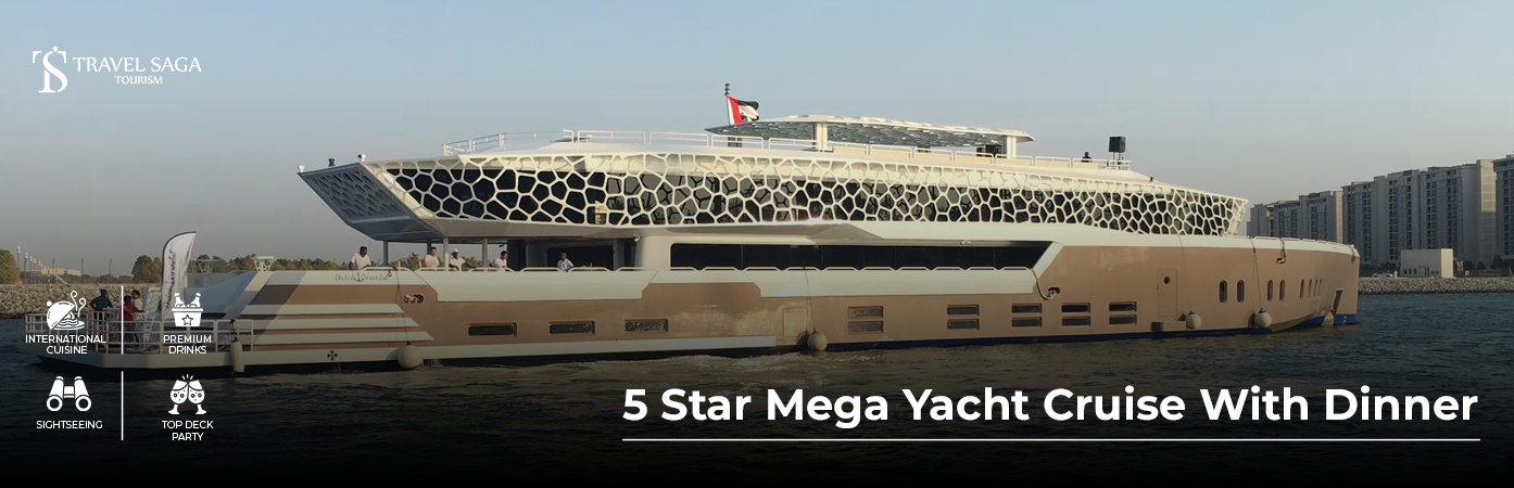 Book 5 Star Mega Yacht Cruise With Dinner in Dubai luxury yacht