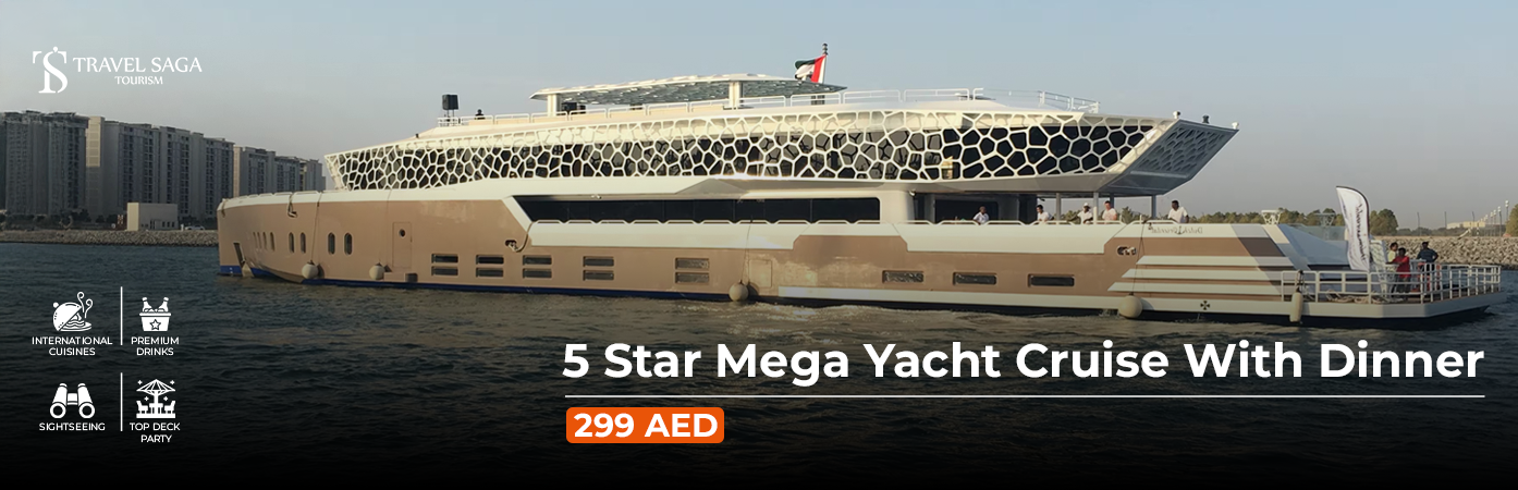 Book 5 Star Mega Yacht Cruise With Dinner in Dubai luxury yacht