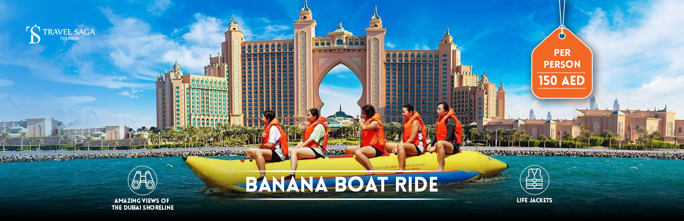 Banana boat ride in dubai | Banana Ride BT banner Travel Saga Tourism