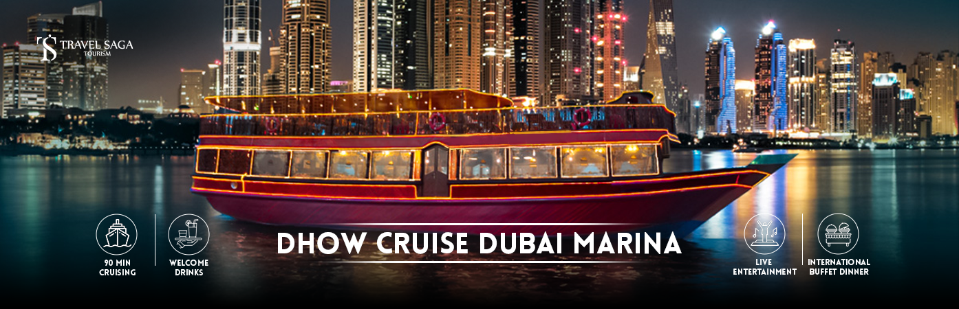 Dhow Cruise Dubai Marina | dubai marina dinner cruise Bt Banner By Travel Saga Tourism