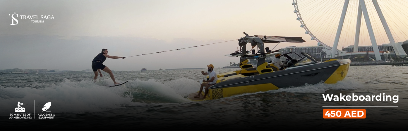 Book wakeboarding in dubai riding waves experience