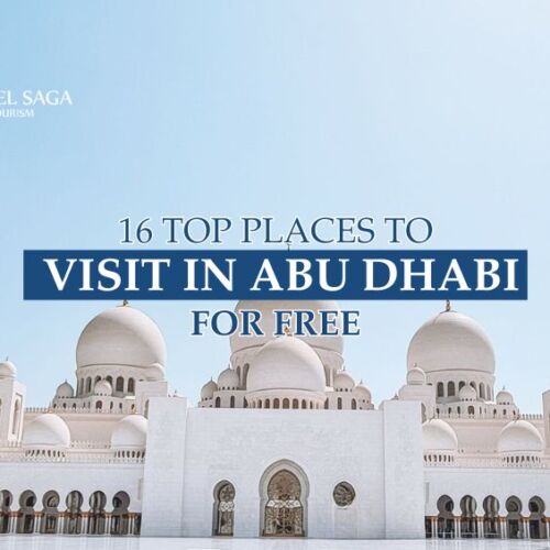 16 Top Places to Visit in Abu Dhabi for Free blog banner by Travel Saga Tourism