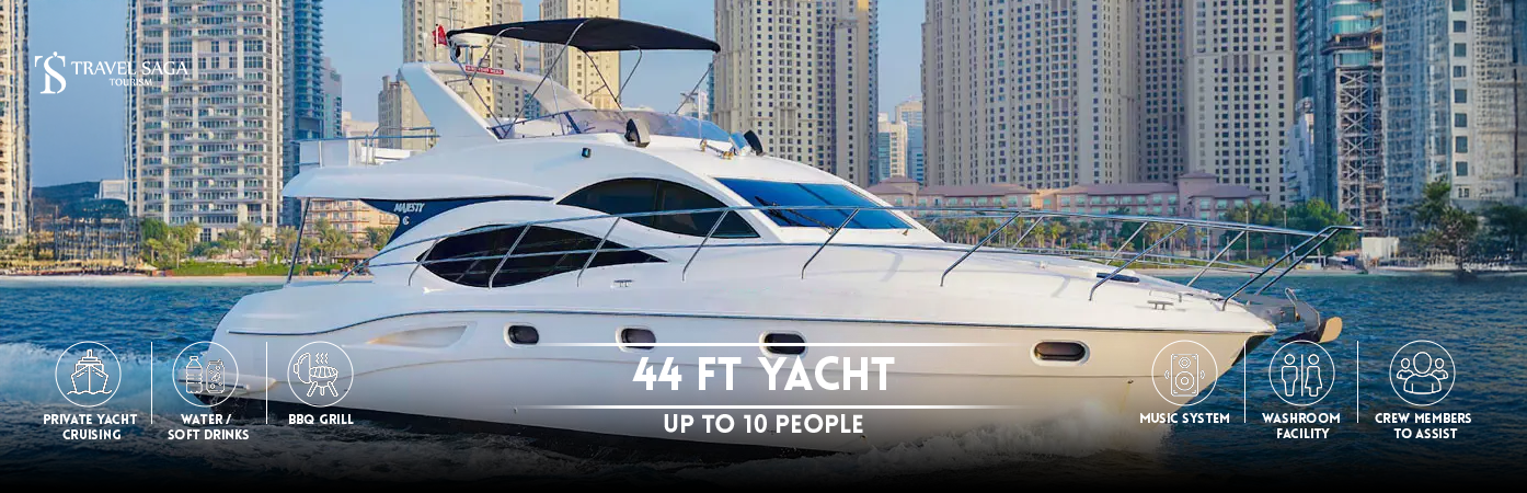 44 Feet Yacht | yacht for 10 people BT Banner By Travel Saga Tourism