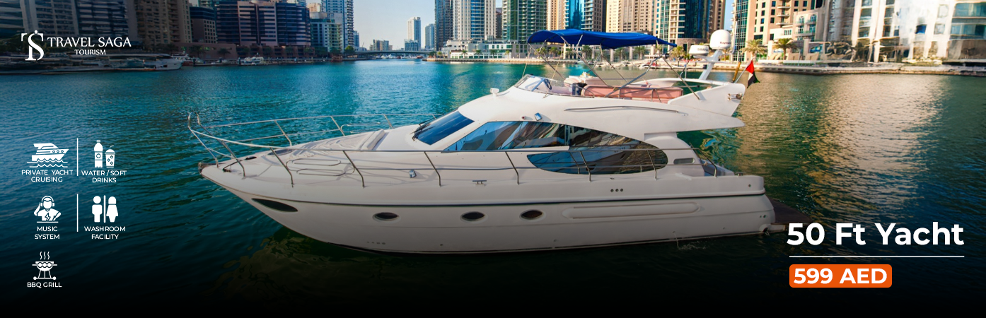 Book 50 ft yacht dubai up to 12 people group experience