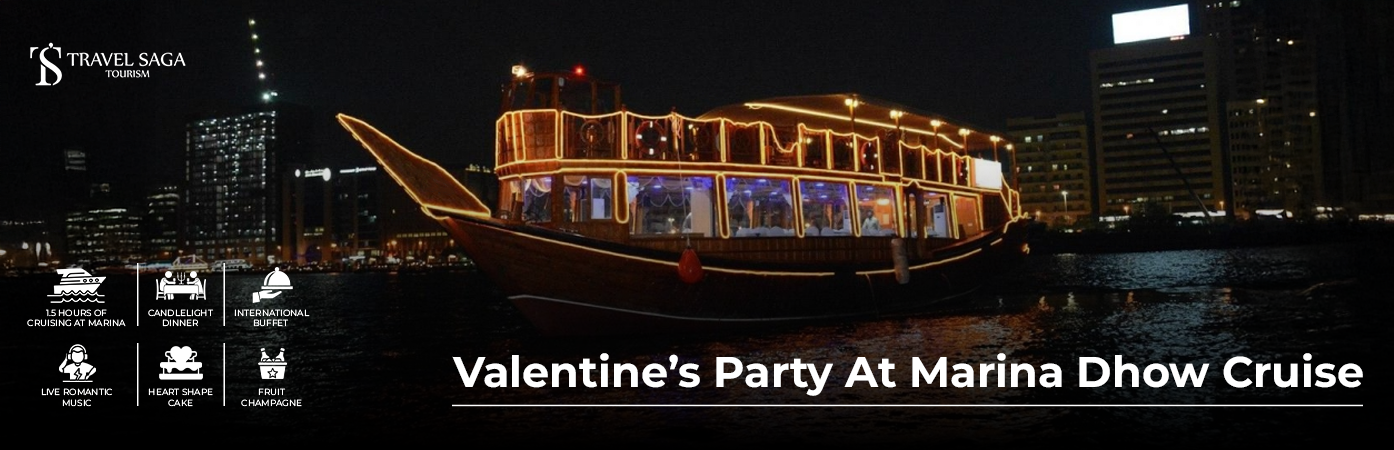 Book Valentine’s Party At Marina Dhow Cruise Dubai candlelight