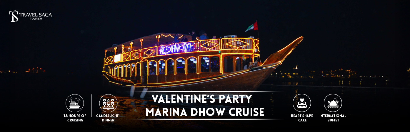valentines party at marina dhow cruise | Valentine’s Day Cruise BT Banner by Travel Saga Tourism