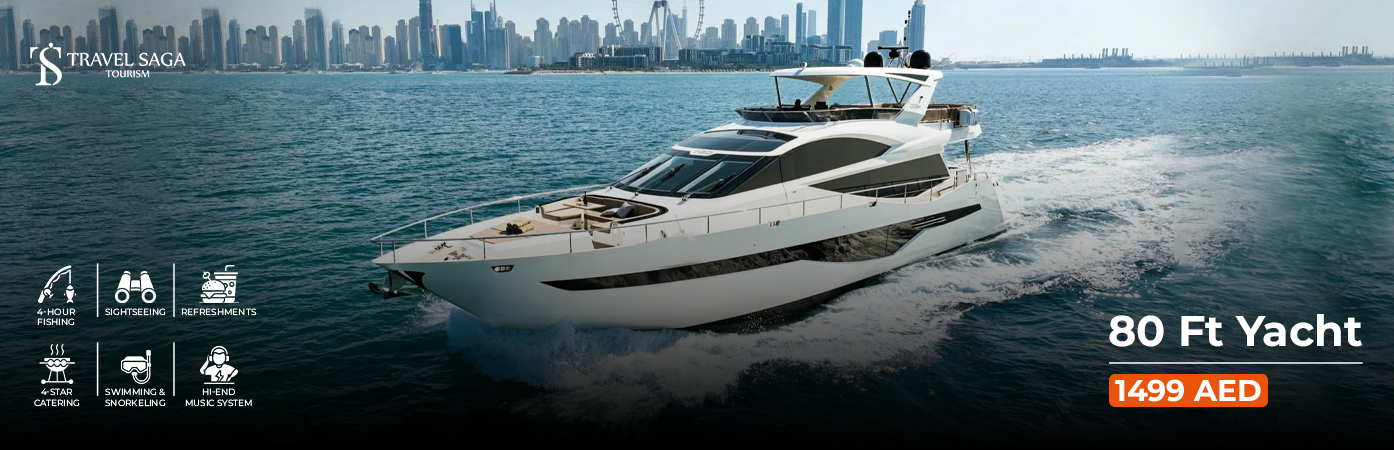 Book 80 Ft Luxury Private Yacht Dubai – Up To 30 People private charter