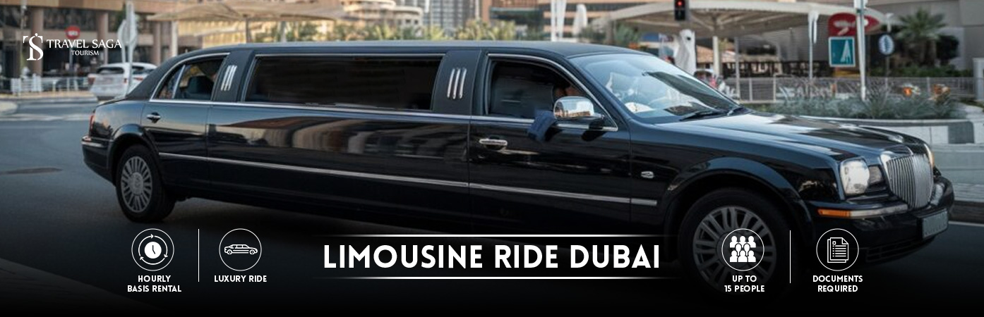 Limousine Ride in Dubai | half day limousine ride in Dubai BT Banner By Travel Saga Tourism