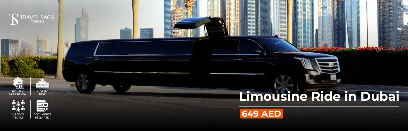 Limousine Ride in Dubai BT Banner by Travel Saga Tourism