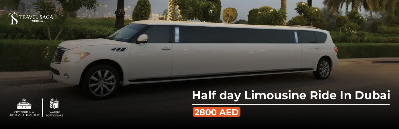 Limousine Ride in Dubai BT Banner by Travel Saga Tourism