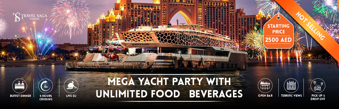 mega yatch new year celebration bt banner by Travel Saga Tourism