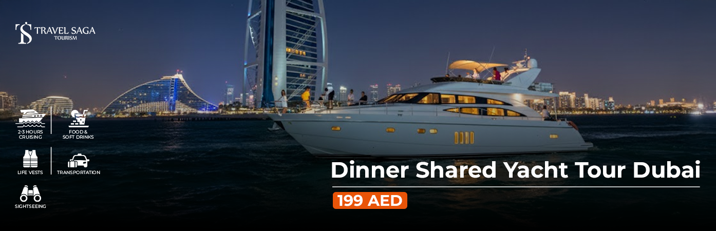 Book dinner shared yacht tour dubai skyline night view