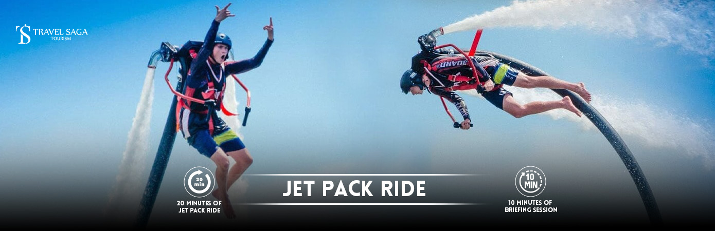 Water Jet Pack In Dubai | jet pack ride bt banner by Travel Saga Tourism