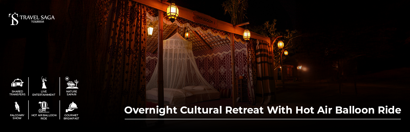 Overnight cultural retreat hot air balloon ride experience