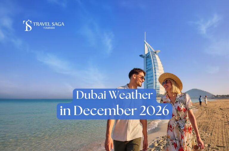 Dubai Weather in December Blog Banner by Travel Saga Tourism