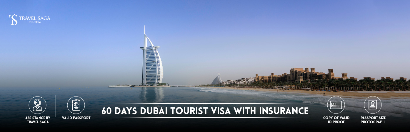 60 Days Dubai Tourist Visa | 60 days visa dubai bt banner by Travel Saga Tourism