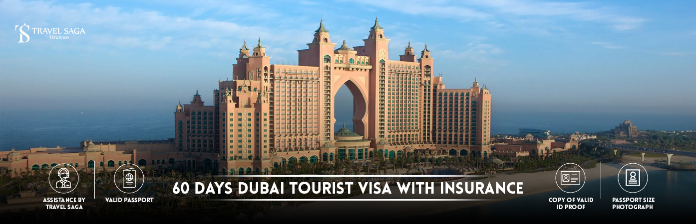 60 Days Dubai Tourist Visa | 60 days visa dubai bt banner by Travel Saga Tourism
