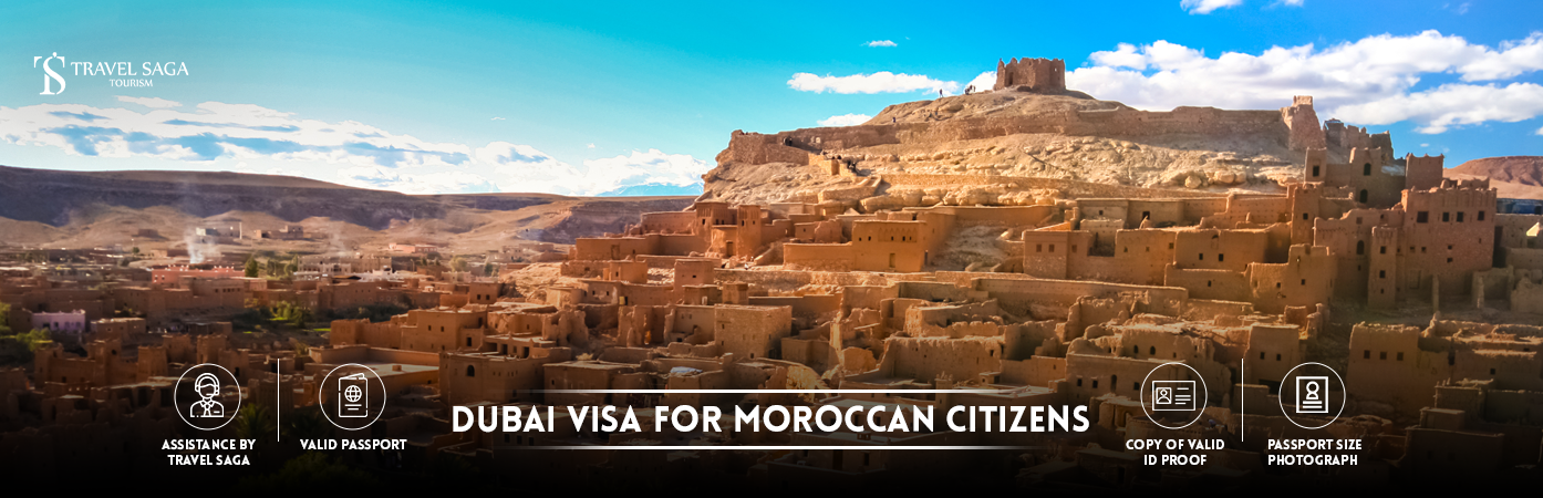 Dubai Visa for Moroccan Citizens | Dubai visa from Morocco BT Banner by Travel Saga Tourism