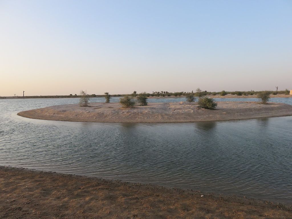 Sunset view of Al qudra Lake in Dubai