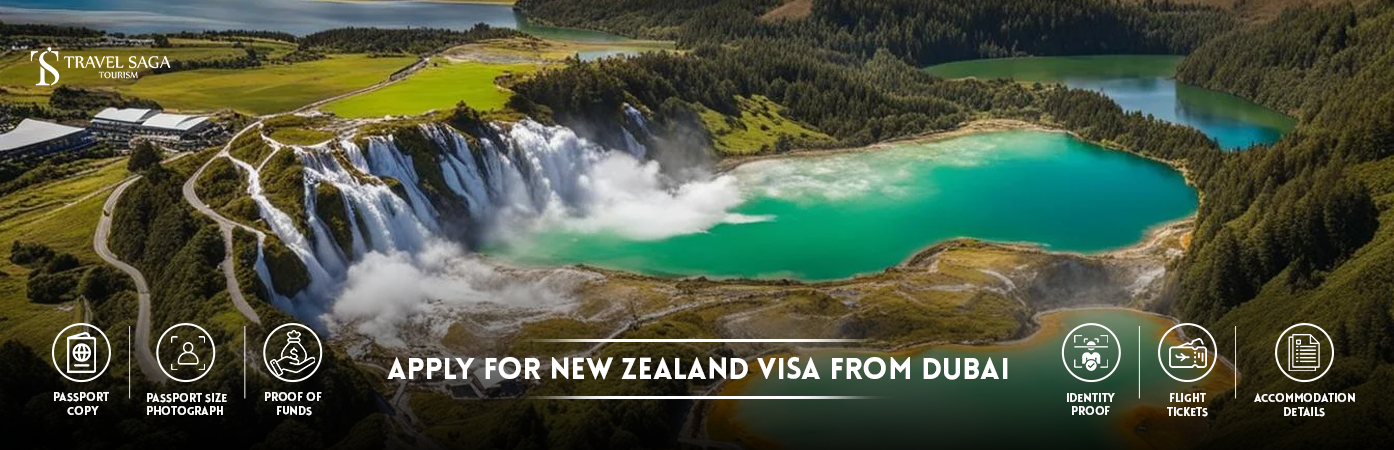 Apply for New Zealand Visa from Dubai | New Zealand visit visa BT Banner by Travel Saga Tourism
