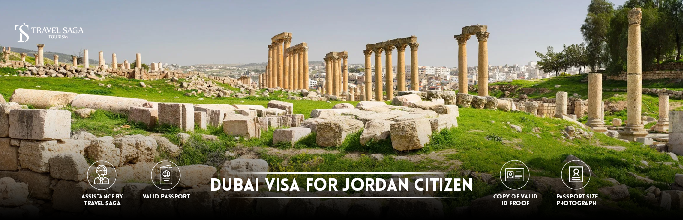Dubai Visa for Jordan Citizen | Dubai visa for Jordanians BT Banner by Travel Saga Tourism