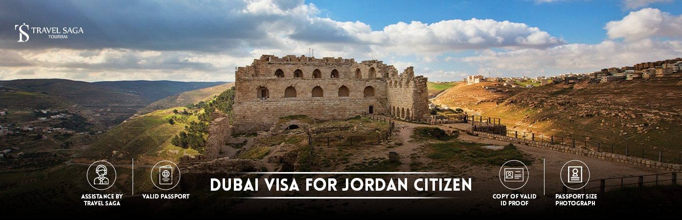 Dubai Visa for Jordan Citizen | Dubai visa from Jordan BT Banner by Travel Saga Tourism