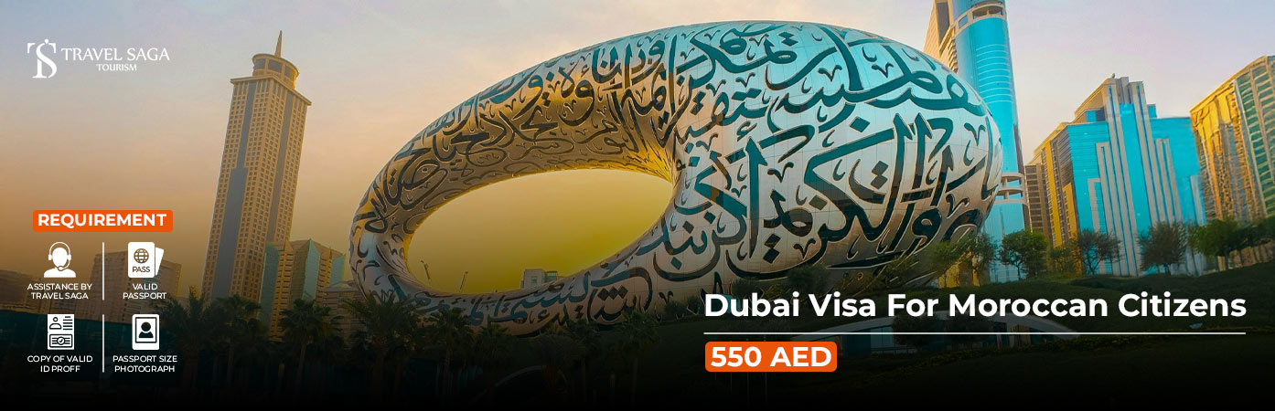 Dubai Visa for Moroccan Citizens BT Banner by Travel Saga Tourism