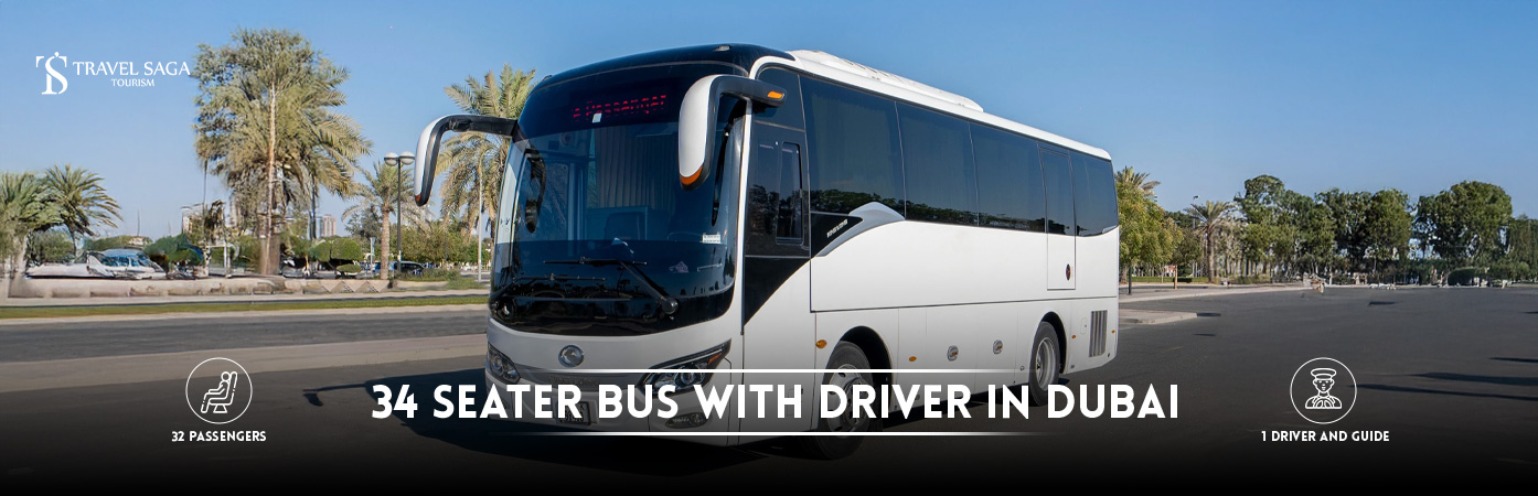 rent a bus in dubai | 34 seater bus for rent BT Banner By Travel Saga Tourism