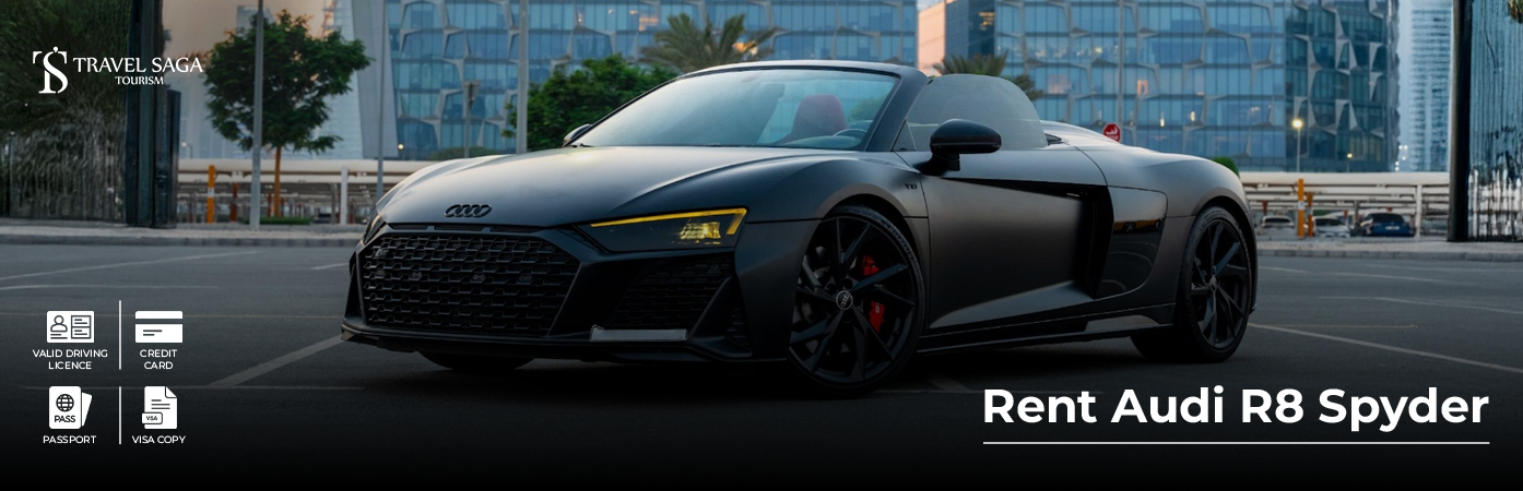 Rent Audi R8 Spyder BT Banner by Travel Saga Tourism