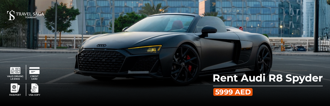 Rent Audi R8 Spyder BT Banner by Travel Saga Tourism