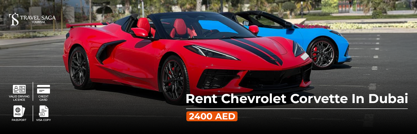 Rent Chevrolet Corvette In Dubai BT Banner by Travel Saga Tourism