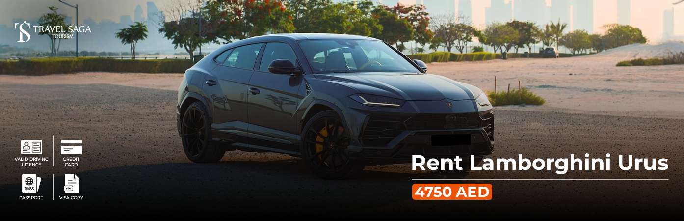 Rent Lamborghini Urus BT Banner by Travel Saga Tourism