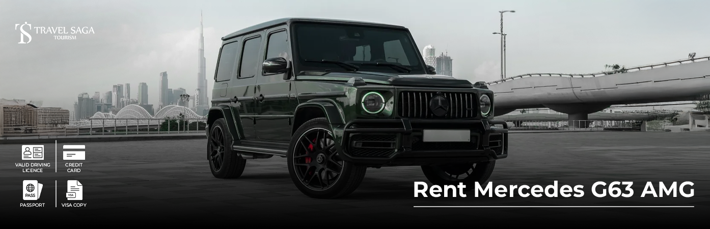 Rent Mercedes G63 AMG BT Banner by Travel Saga Tourism