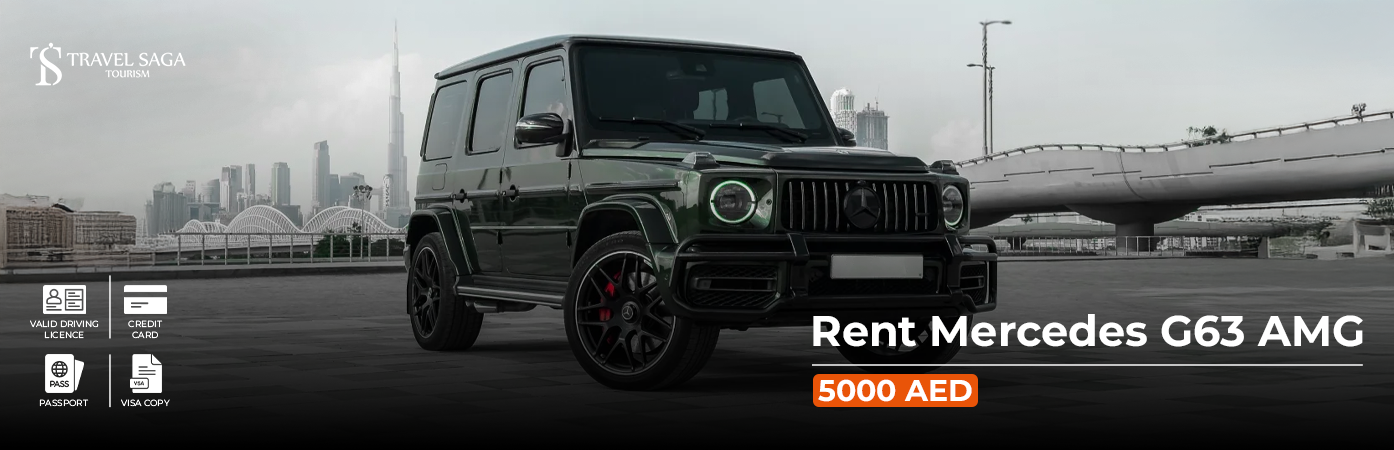 Rent Mercedes G63 AMG BT Banner by Travel Saga Tourism