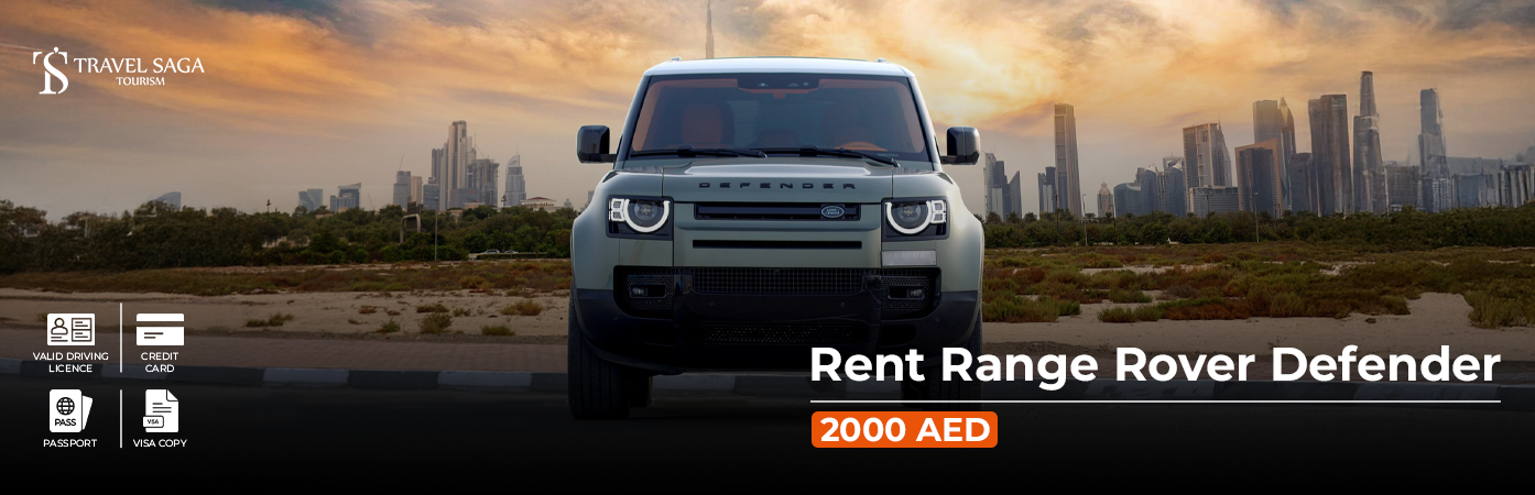 Rent a Range Rover Defender BT Banner by Travel Saga Tourism