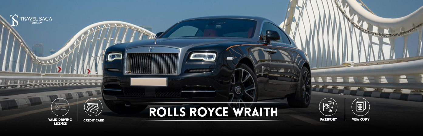 rolls royce wraith for rent in Dubai | rolls royce wraith for rent BT Banner by Travel Saga Tourism