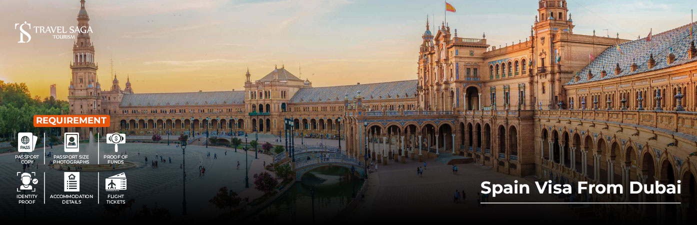 Spain Visa from Dubai BT Banner by Travel Saga Tourism