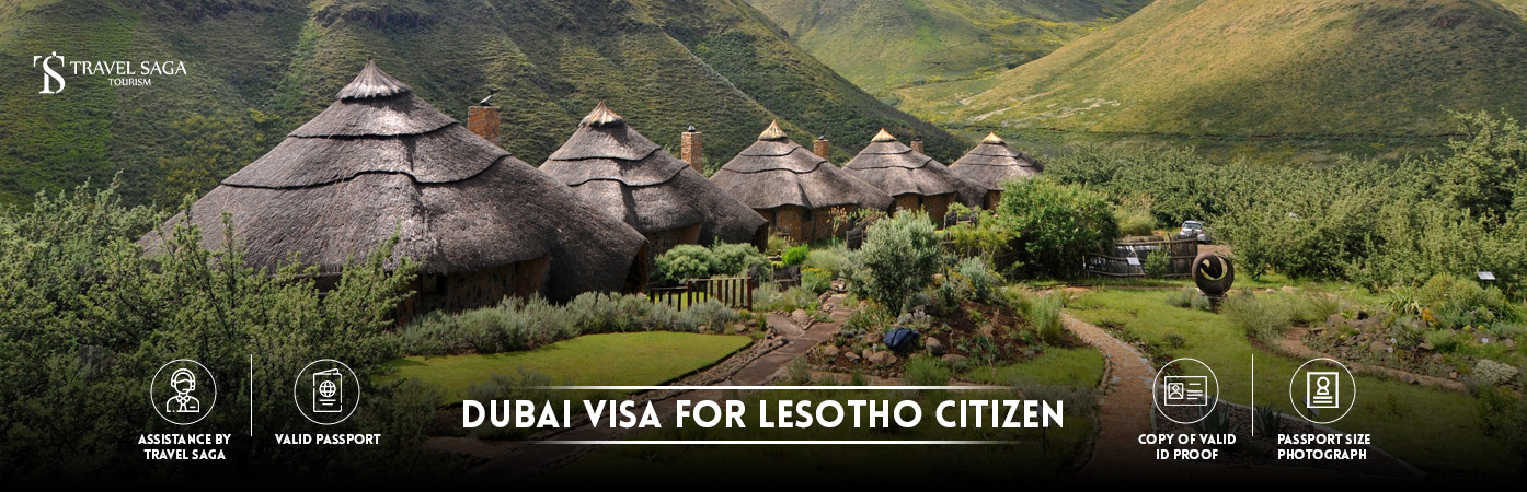 apply Dubai Visa for Lesotho Citizens | Dubai Visit Visa For Lesotho Citizen BT Banner by Travel Saga Tourism