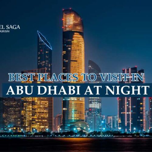 Abu Dhabi at Night blog banner by Travel Saga Tourism