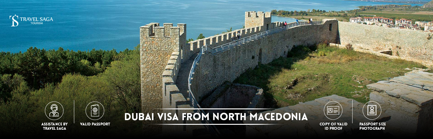 Dubai visit Visa for North Macedonia citizens | Dubai tourist Visa from North Macedonia BT Banner by Travel Saga Tourism