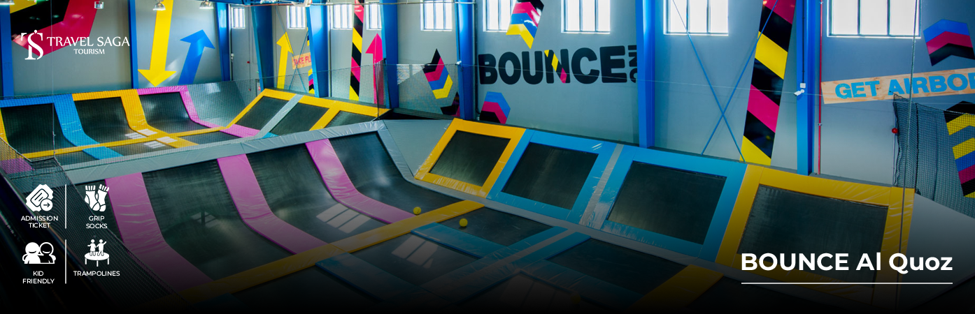 Visitors jumping at BOUNCE Al Quoz Dubai indoor park