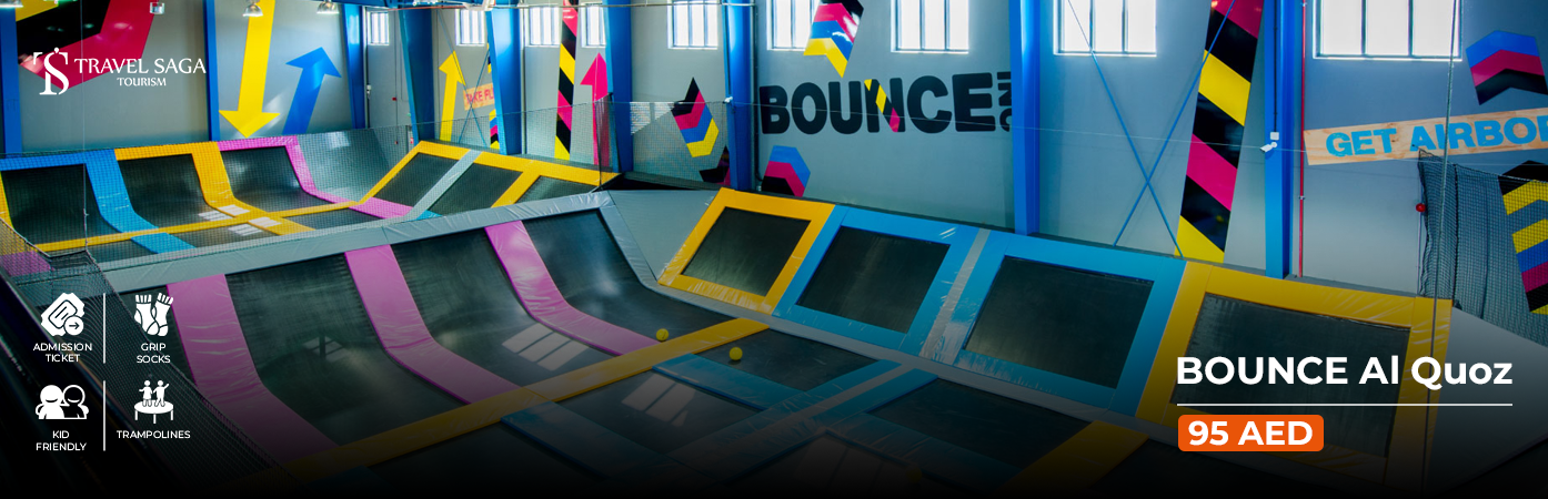 Visitors jumping at BOUNCE Al Quoz Dubai indoor park